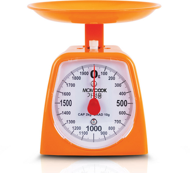 다와 맘쿡 가정용 주방저울, 2kg, 오렌지, MKS-2000