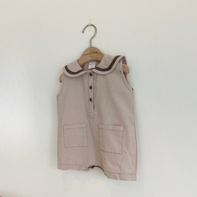 BEBENINE Stardoor 嬰幼兒翻領雙口袋無袖連身衣