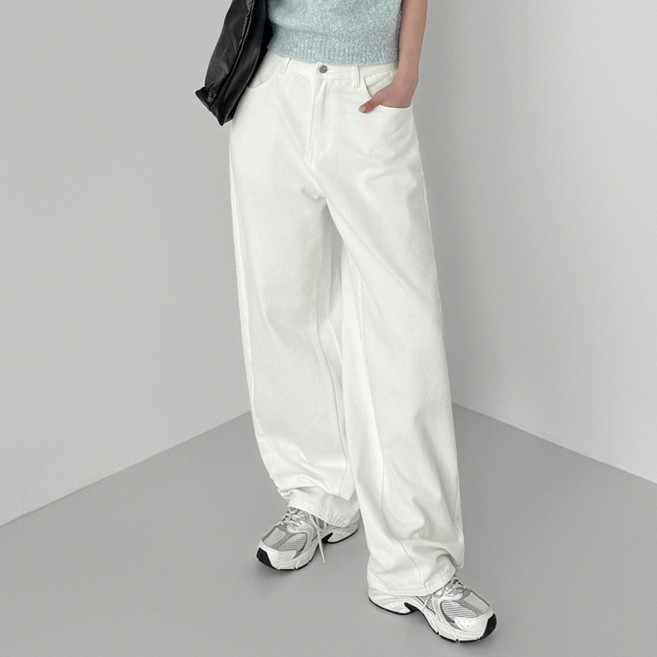 유라잇 여성용 숏/기본/롱 유핏 3탄 커브드 벌룬핏 와이드 코튼팬츠 322236