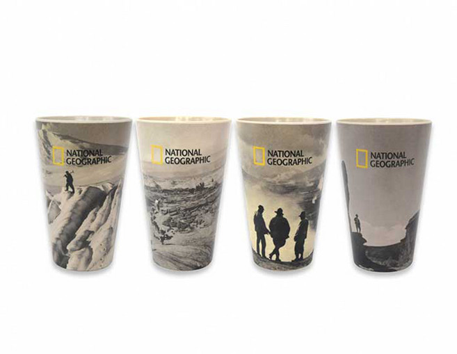 NATIONAL GEOGRAPHIC 國家地理 竹製可重複使用咖啡杯 400ml 4件組, 1套, 混合色