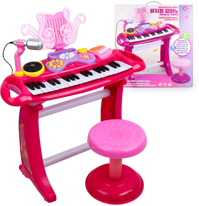 바니랜드 뮤지컬 피아노 완구, 핑크, 1개