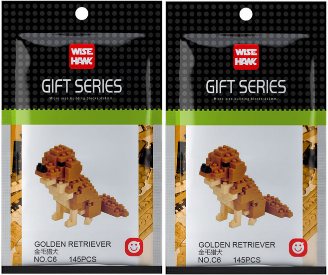 와이즈호크 나노블럭 아토나노 골든리트리버 C6wh, 2개