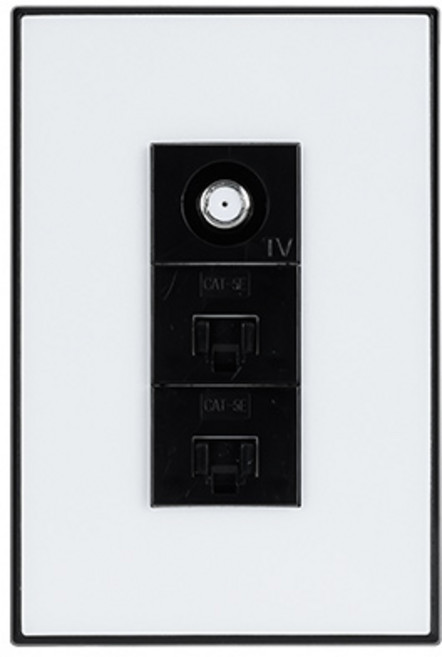 틸인스 인터넷 8p 2구 CATV 2방 콘센트 블랙화이트, 1개