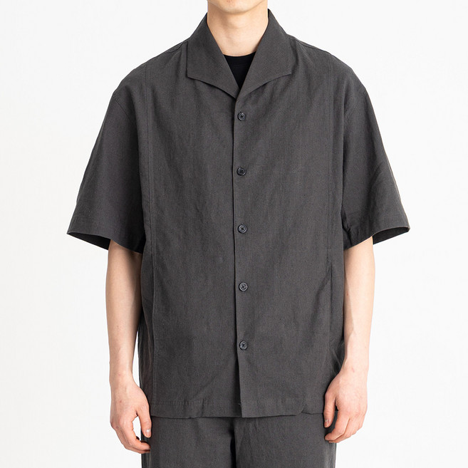 킨록바이킨록앤더슨 남성용 세미오버핏 린넨 카라 반팔 셔츠