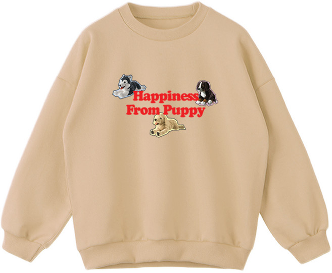 제니 여아용 오버핏 해피니스퍼피 맨투맨 JN1016M