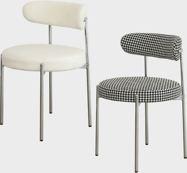 지엠퍼니처 비엔나 인테리어 디자인 카페 식탁 의자 2종 세트, 부클레 + 하운드체크, 1개