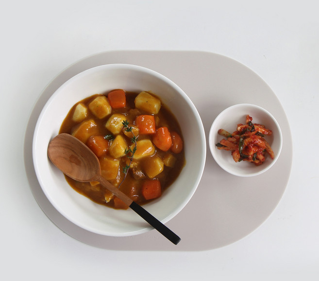 에이드엘 미니 실리콘 테이블매트 일립스, 베이지, 327 x 242 mm, 1개