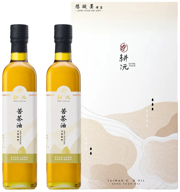 GENG YUAN 耕沅 100%冷壓壓榨苦茶油2件組禮盒, 1000ml, 1盒