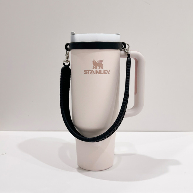 금깨비 텀블러 스탠리 호환 스트랩 악세사리 실리콘, 블랙, 1개