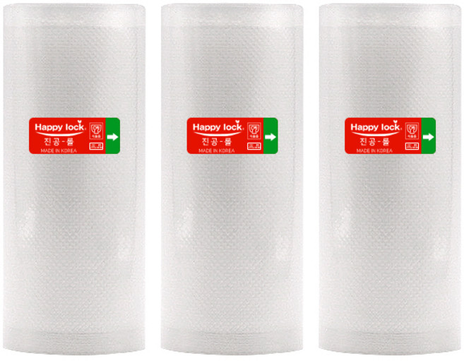 해피락 가정용 진공포장지 소형롤 15cm x 6m, 3개
