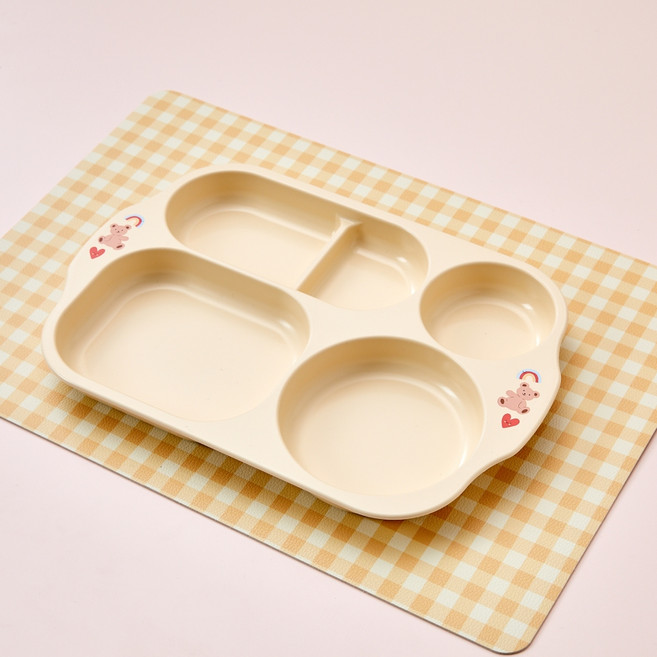 모던하우스 아동용 베어하트 옥수수 나눔식판, 혼합색상, 1개