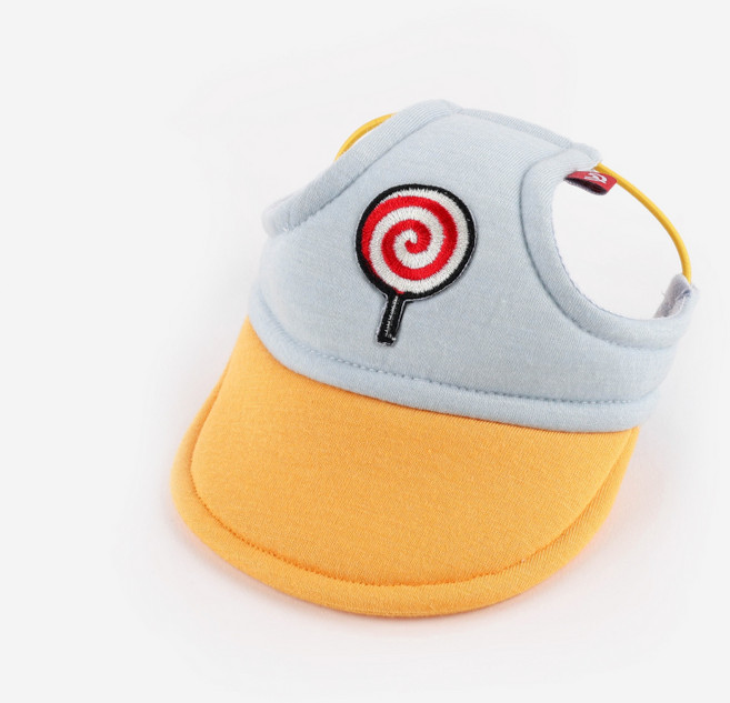 플로트 반려동물 롤리팝 썬캡 모자, 스카이옐로우, 1개