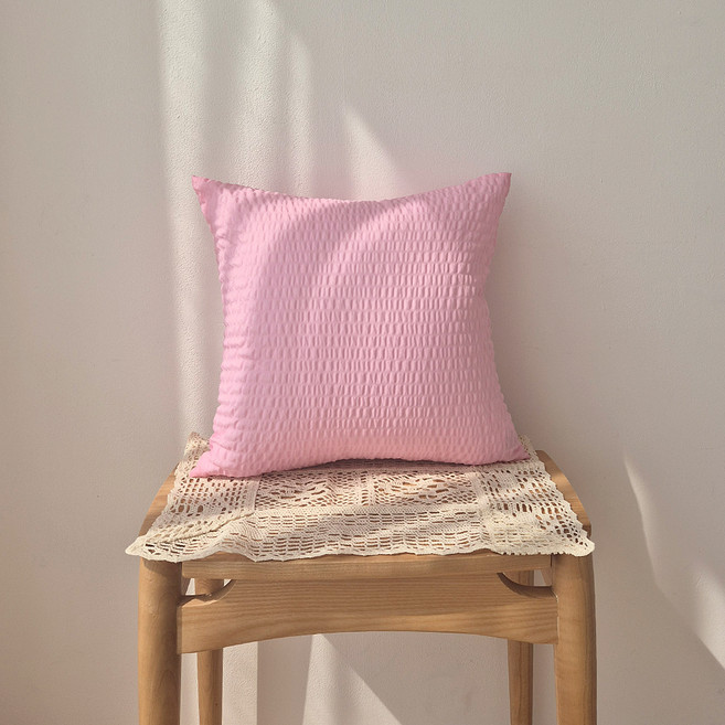 아임리빙 네츄럴 시어서커 빨아쓰는 쿠션커버