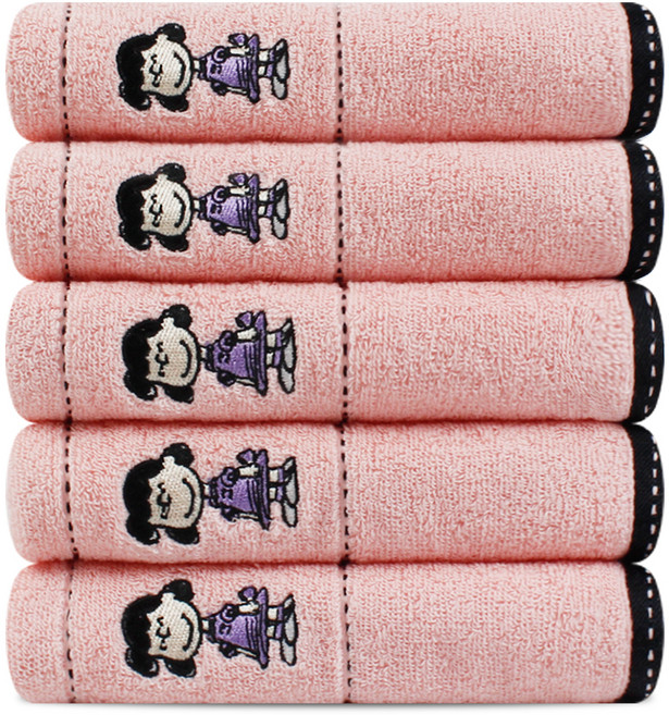 송월타월 스누피 프렌즈 수건 140g 30수 면사, 분홍, 5개