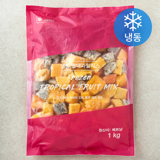 열대과일 3종 믹스 (냉동), 1kg, 1개
