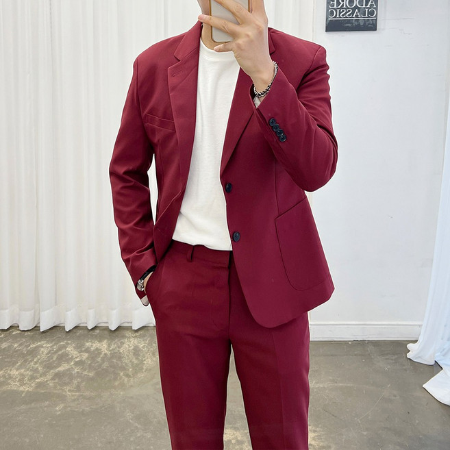 아도르클래식 남성용 텐즈 봄 여름 캐주얼 결혼식 빅사이즈 슬림핏 정장세트