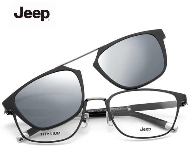 Jeep 鈦金屬兩用偏光太陽眼鏡 JEEPT7034