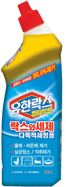 유한락스 멀티액션 락스와세제 다목적세정용, 1개, 755ml