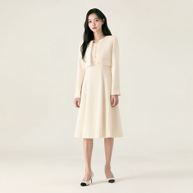 Roem 女款夾克式長版連身裙, 39 象牙白