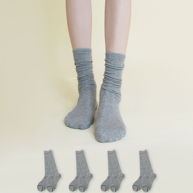 마이싹 여성용 골지 시스루 롱롱 셔링 여름 양말 4켤레