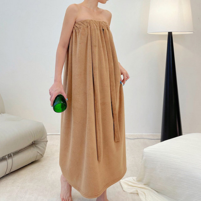 힙앤바디 사계절 샤워가운 120 x 108 cm, 브라운, 1개