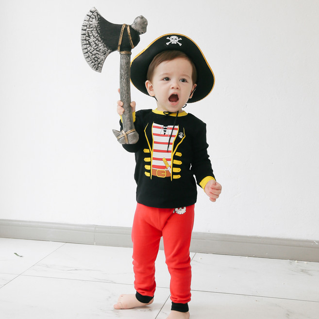 VAENAIT BABY 童款萬聖節海盜長袖居家上衣褲子套裝