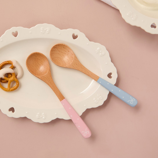 모던하우스 러브소르베 우드 미니스푼 2종 세트, 혼합색상, 1세트