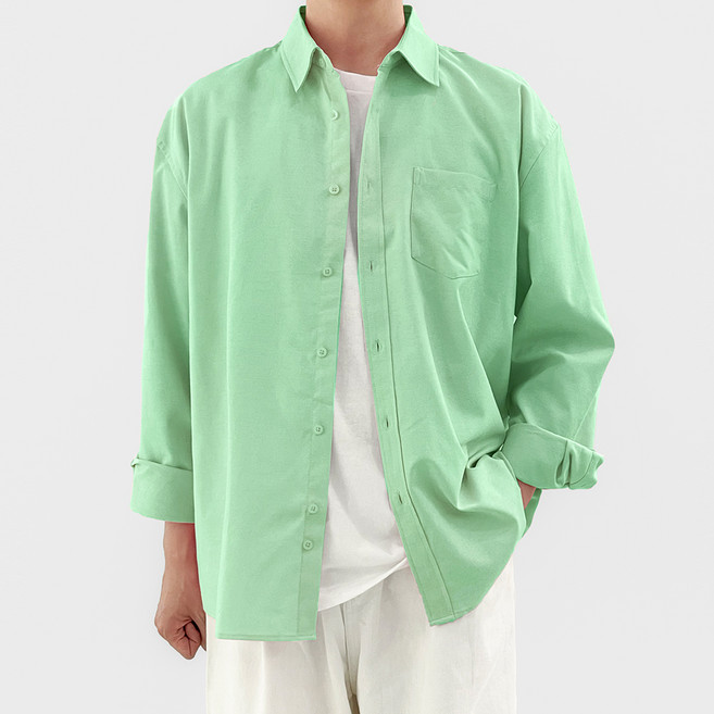 남성용 캐주얼 루즈핏 옥스포드 셔츠 T2944