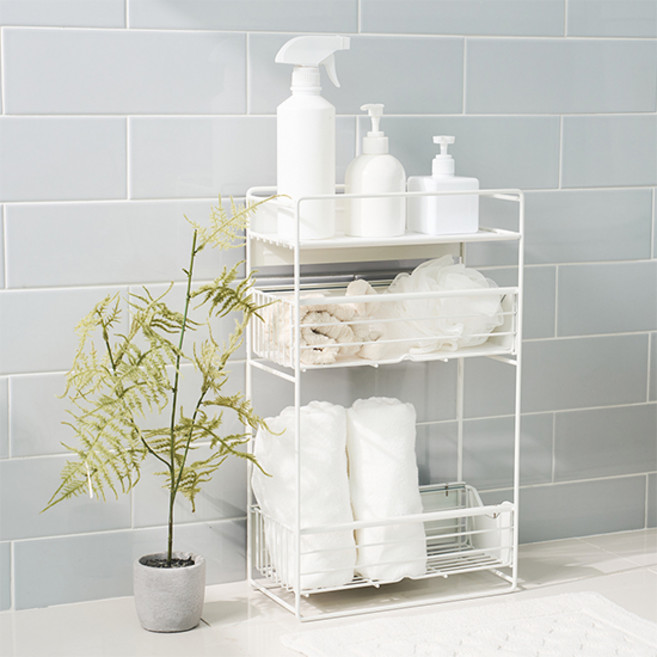 홈앤하우스 슬림 냉장고 자석선반 3단, 화이트, 1개