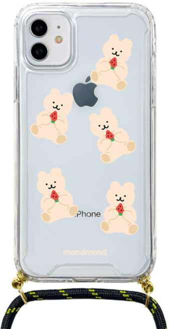몬드몬드 곰돌이 여름방학 스트랩 + 투명 휴대폰 케이스