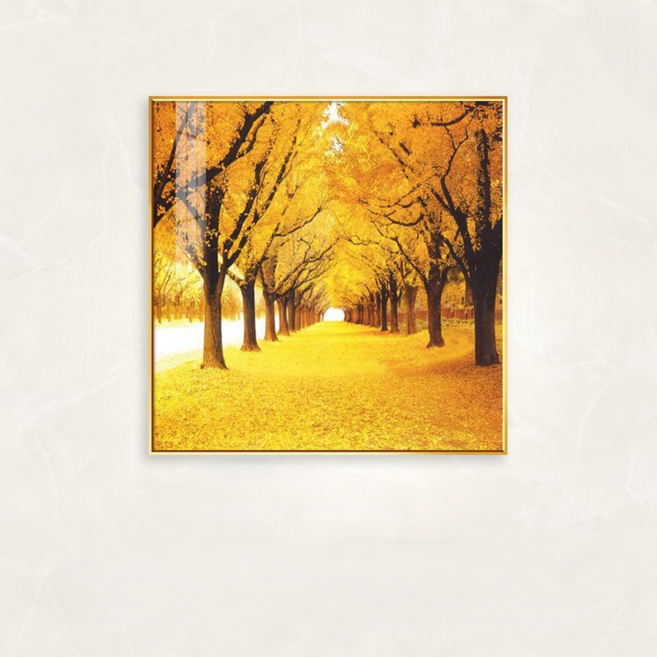 트레오바 알루미늄 합금 프레임 금부자 돈나무 거실 장식 그림 스타일 C, 골드