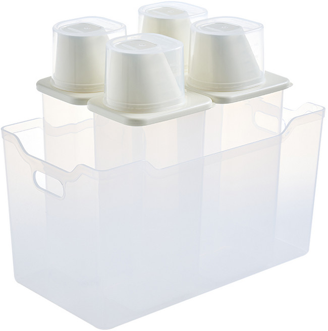 이지앤프리 이지킵 모던 다용도 잡곡 용기 세트 A 1200ml x 4p + 트레이 중 IVORY, 1세트