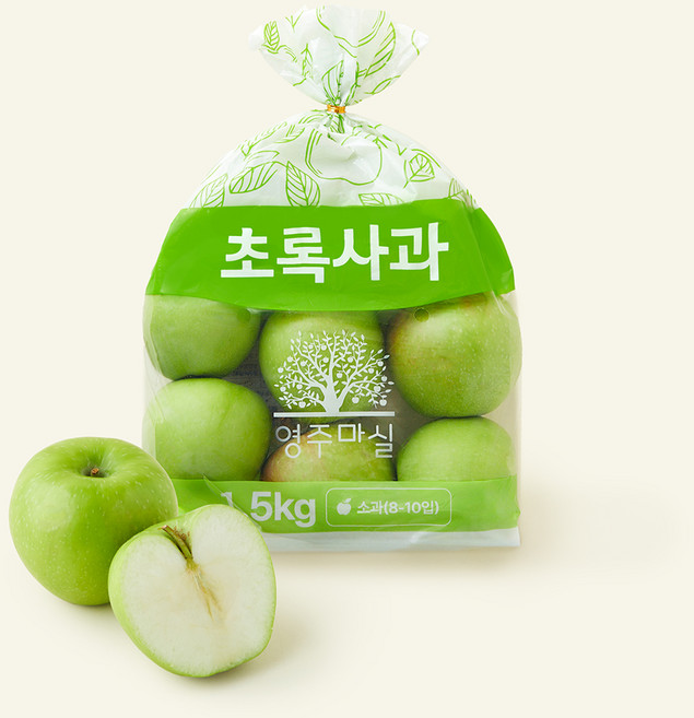 영주마실푸드엔헬스 초록사과 소과 8~10입, 1개, 1.5kg