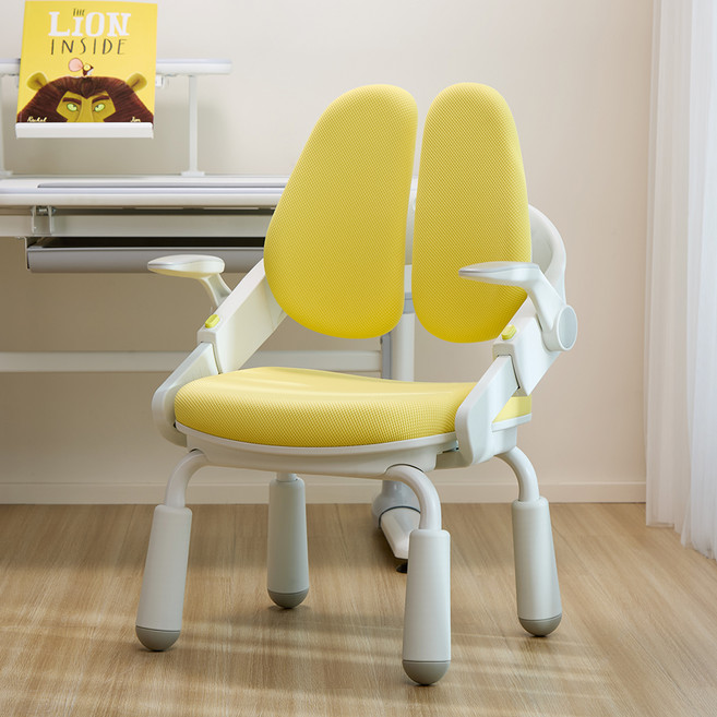 루나랩키즈 초등학생 어린이 집중력 바른자세 크레용 의자, 옐로우 (크레용) + 커버, 1개