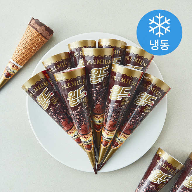롯데웰푸드 프리미엄 월드콘 초코브라우니 (냉동), 24개, 1개입, 160ml