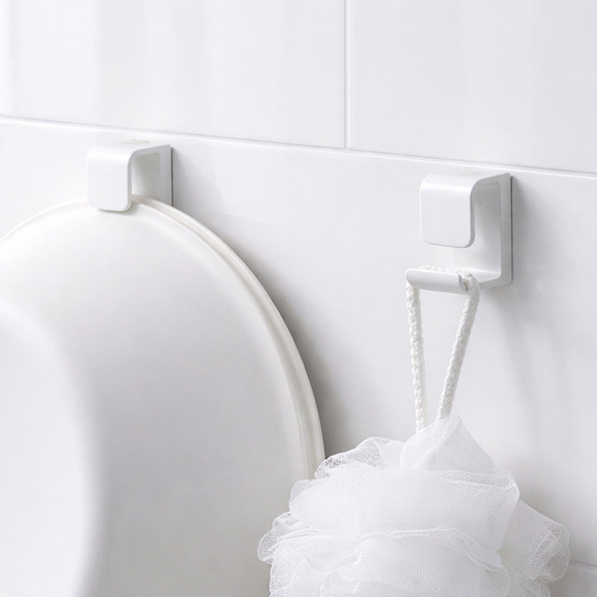 하우블리 깔끔 정리 다용도 무타공 욕실 세수 대야걸이, 화이트, 2개