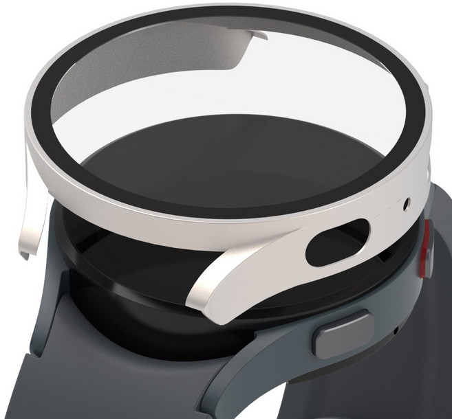 로랜텍 스마트워치 케이스 풀커버 액정보호 강화유리필름 세트, 화이트골드, 1세트