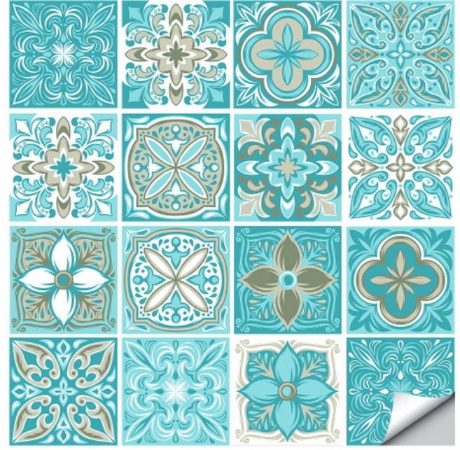 칼미아 욕실 타일스티커 16p 세트, 18