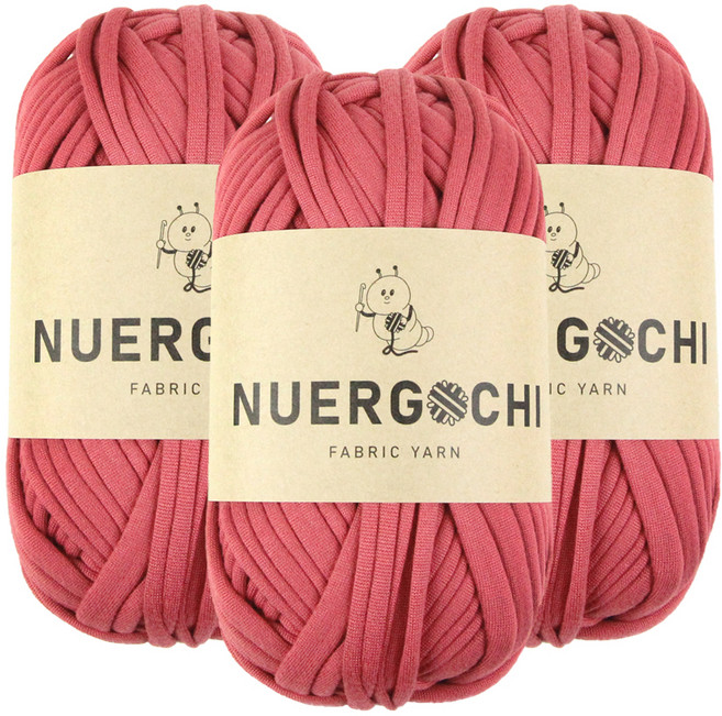 JSTrading 누에르고치 패브릭 얀 뜨개실 100g, 08 코랄 핑크, 3개