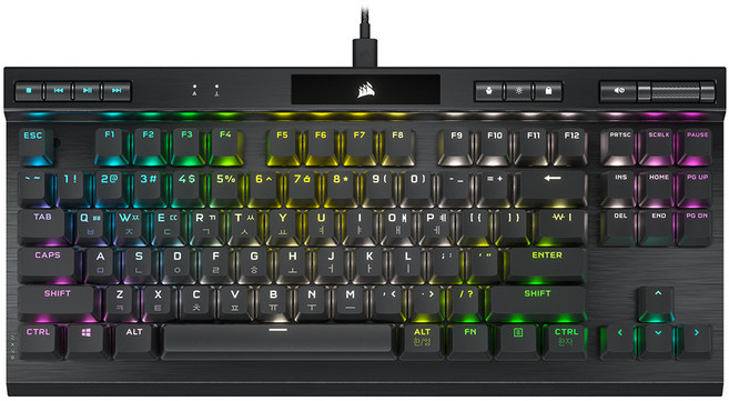 커세어 K70 RGB TKL OPX 텐키리스 광적축 게이밍 기계식 유선 키보드, 블랙, RGP0130, 적축