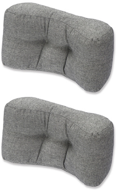 블럭마트 린넨 의자등받이 허리쿠션 2p, 그레이