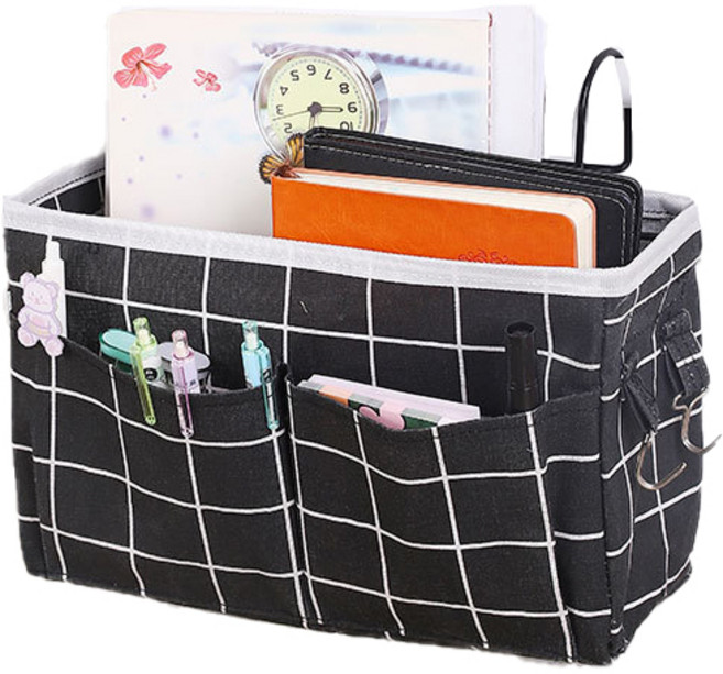 더나은날 다양한 패턴 사각 행잉 수납 가방 바구니 YT_RI265, 블랙, 1개