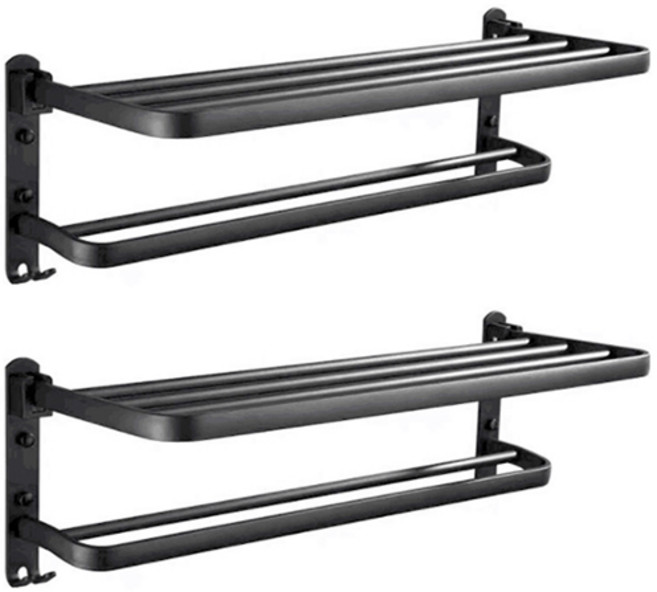 블럭마트 알루미늄 욕실 수건걸이 선반 40cm, TYPE2, 2개