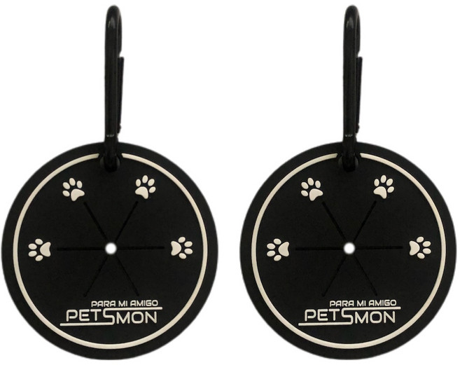 펫츠몬 강아지 똥봉투 걸이 원형, 블랙, 1개입, 2개