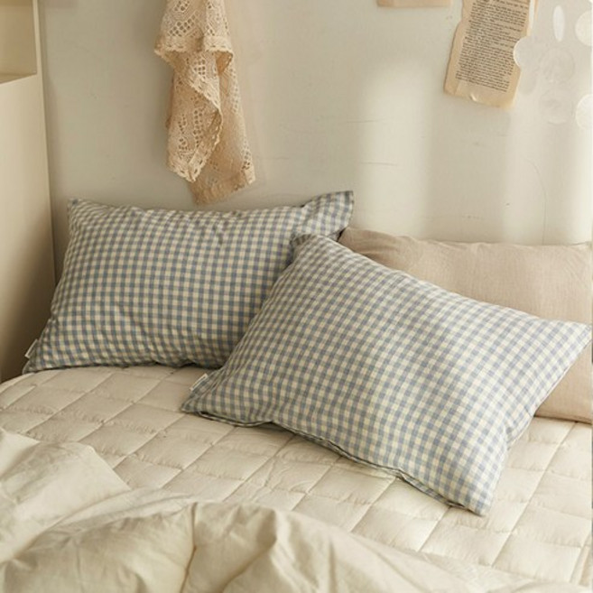 Deco view comfort blue melan 格紋枕套 Q