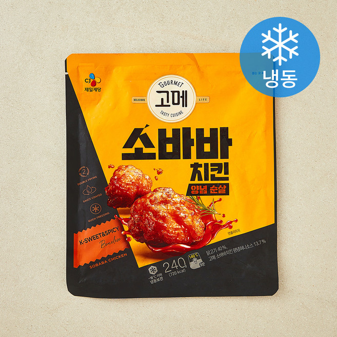 고메 소바바치킨 양념 순살 (냉동), 240g, 1개