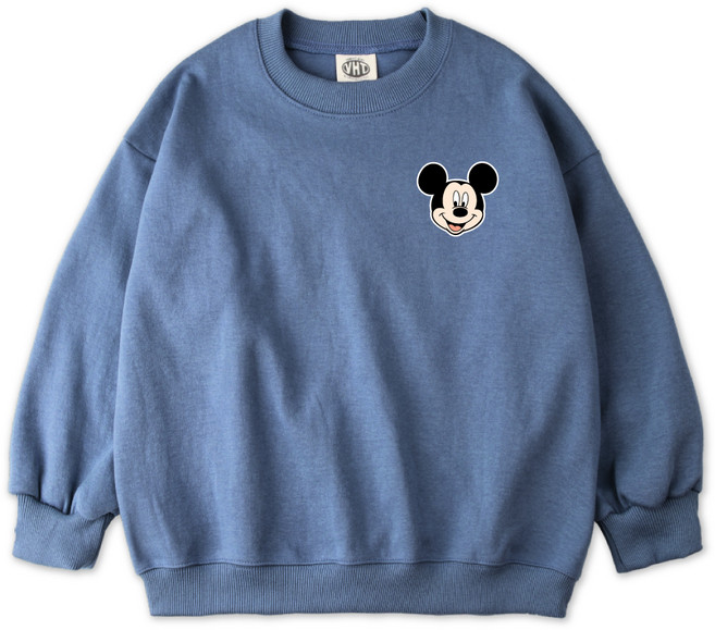 벤힛 주니어용 디즈니 미키마우스 자수 오버핏 특양면 맨투맨 티셔츠 DNMKOM1308F