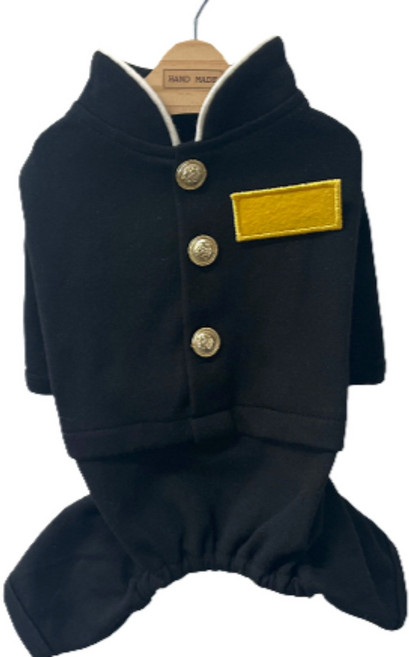 까니쉬 강아지 복고 교복 올인원 + 명찰 세트, 블랙, 1개