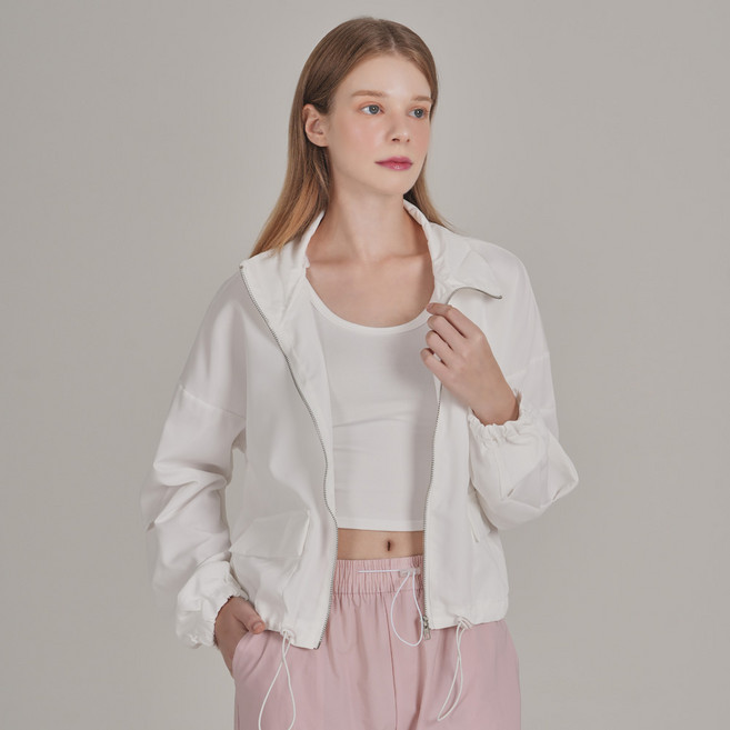 젬블링 여성용 하이넥 경량 집업 자켓 캐주얼 바람막이