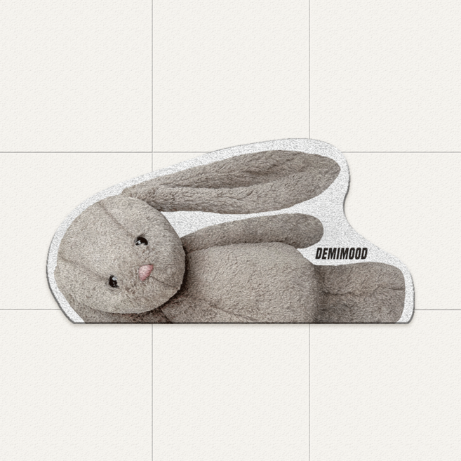데미무드 빼꼼 코일 현관 발코니 매트, 1개, 버니